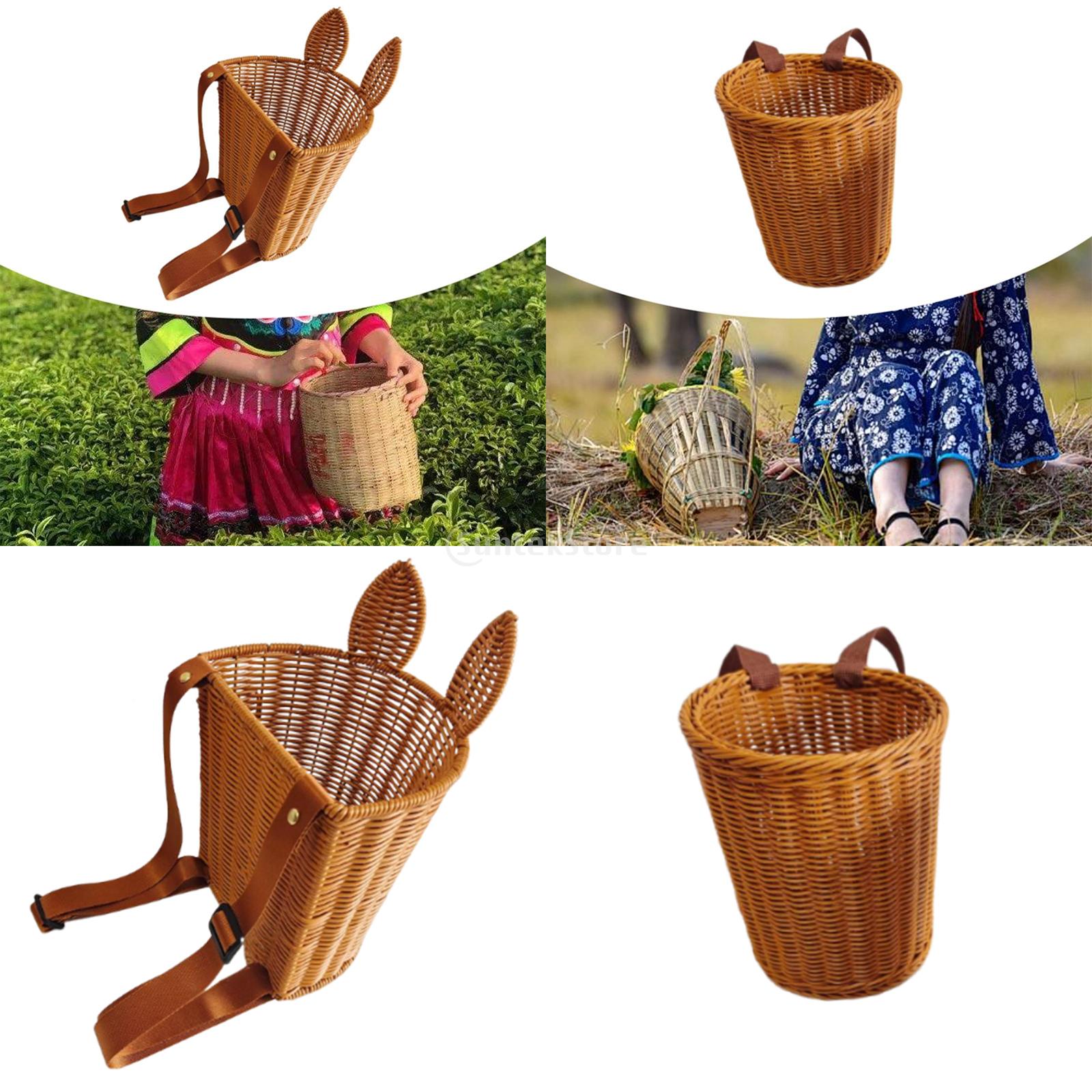 Basket Bag Wicker - Rustic Basket Backpack Farm Camping Fishing