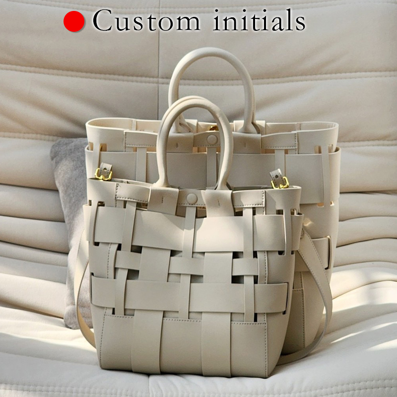Women'S Tote Bags Designer - Custom Initials Genuine Leather Tote Bags