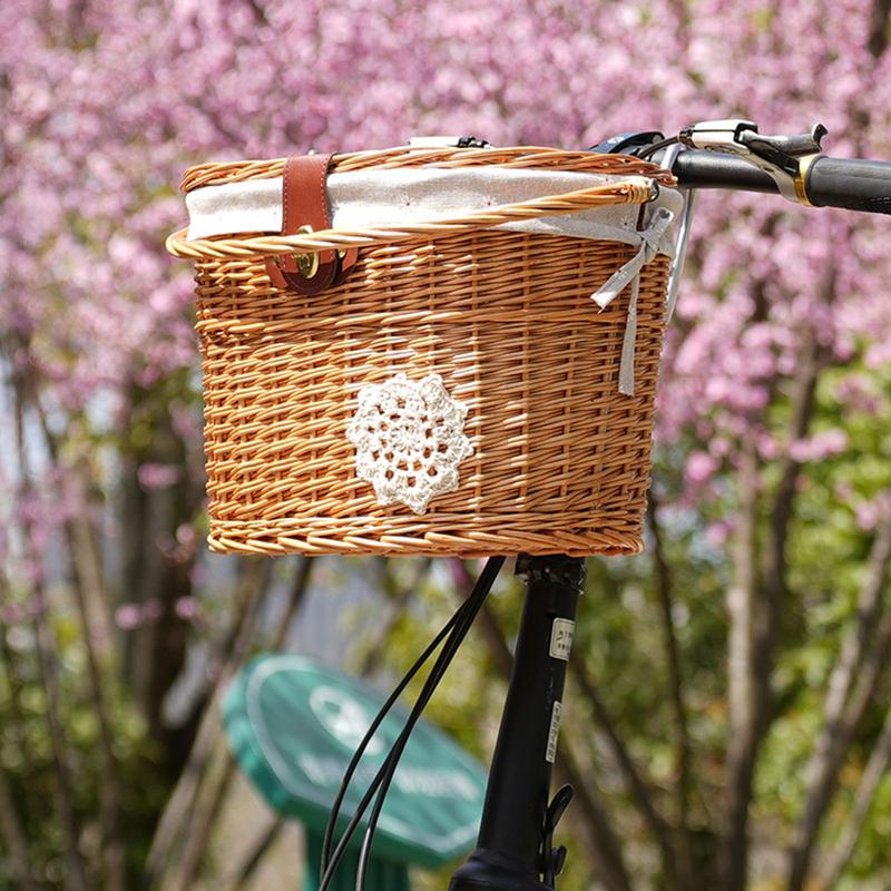 Wicker Bicycle Basket Handleba - Basket Bag Wicker 评论和价格
