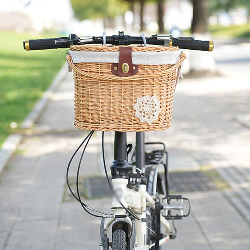 Wicker Bicycle Basket Handleba - Basket Bag Wicker 评论和价格