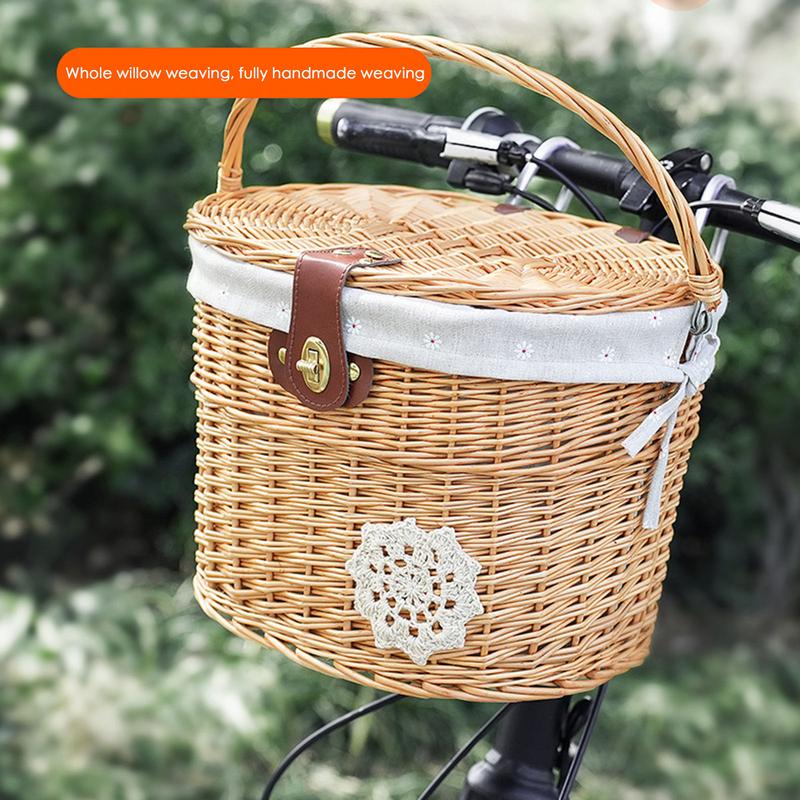 Wicker Bicycle Basket Handleba - Basket Bag Wicker 评论和价格