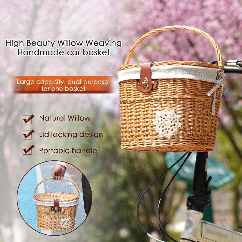 Wicker Bicycle Basket Handleba - Basket Bag Wicker 评论和价格