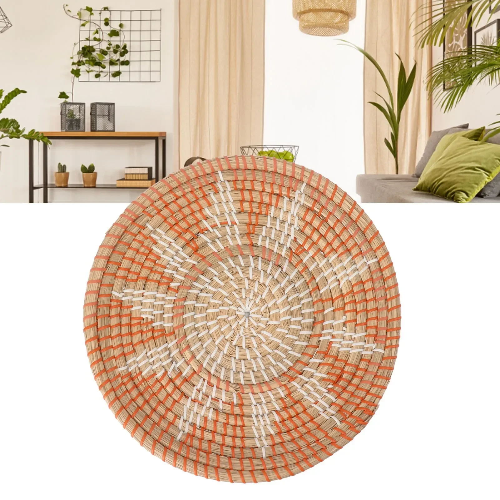 Round Grass Wall Ornaments 35c - Basket Bag Wicker 评论和价格