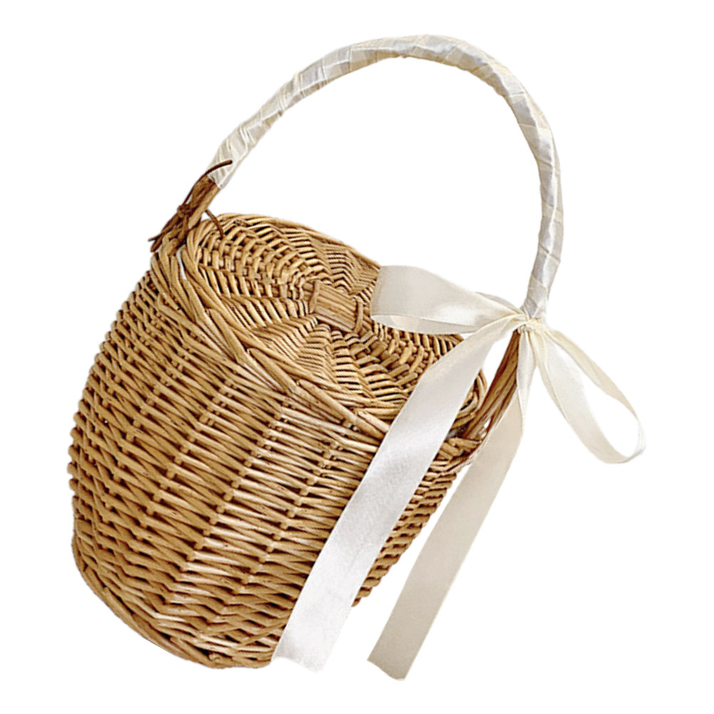 French Style Woven Handheld Pi - Basket Bag Wicker 评论和价格