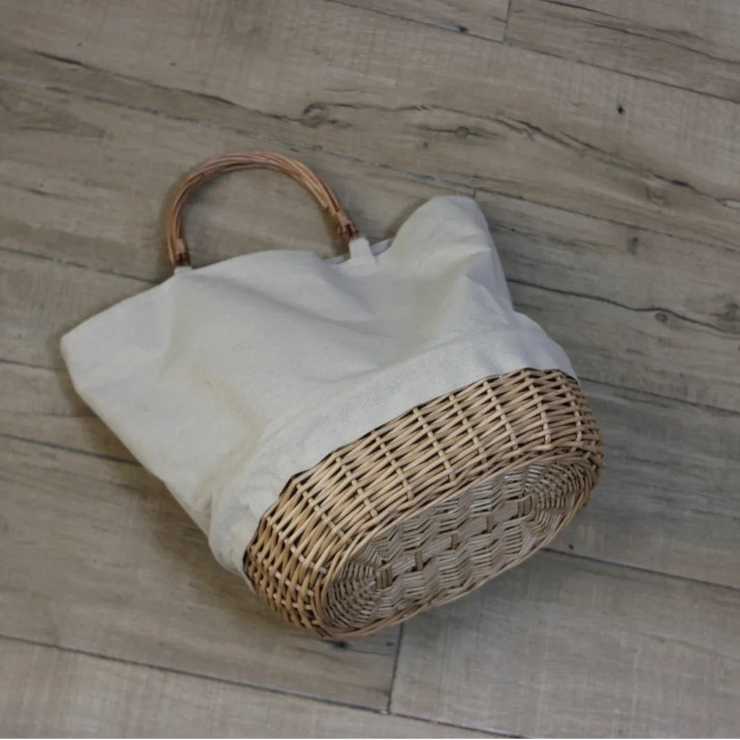 Wicker Woven Basket Bag Linen  - Basket Bag Wicker 评论和价格