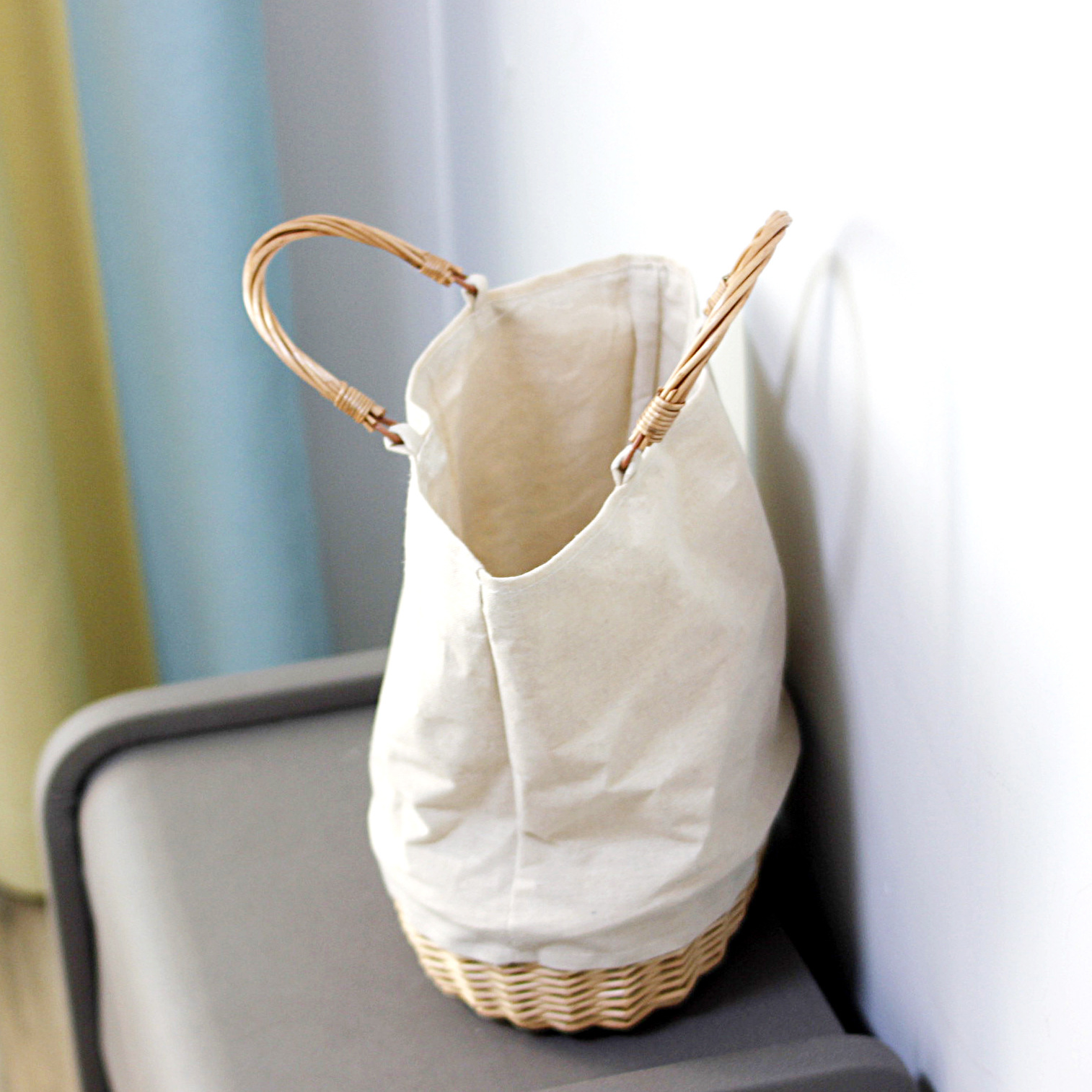 Wicker Woven Basket Bag Linen  - Basket Bag Wicker 评论和价格