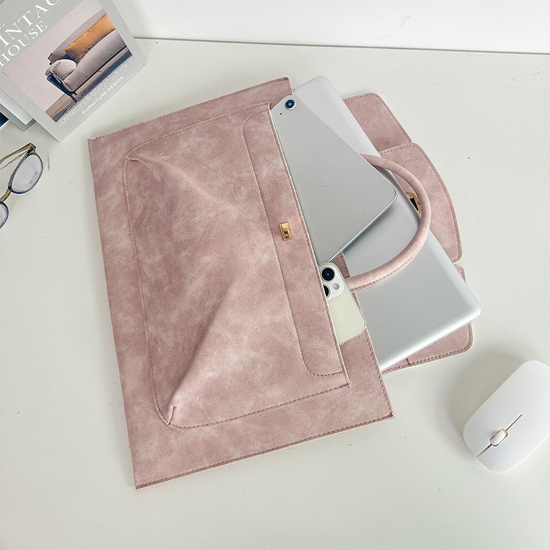 Elegant Pink PU Leather Laptop - Women Hand Bags For Office 评论和价格