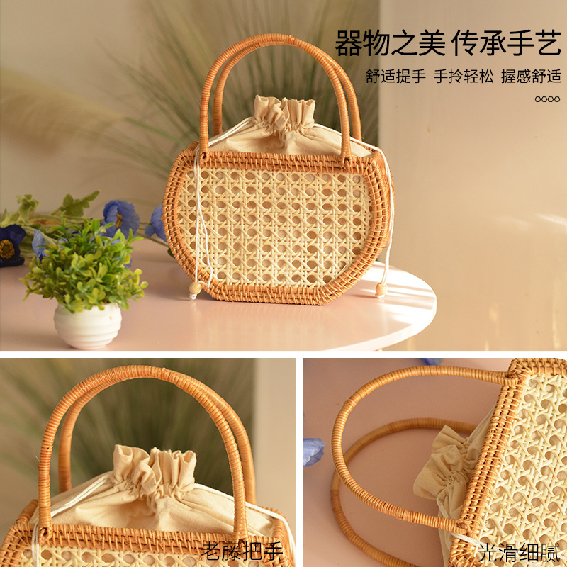 Casual Hollow Rattan Basket Ba - Basket Bag Wicker 评论和价格