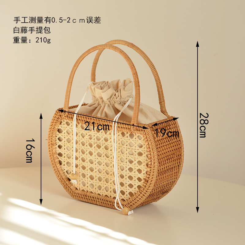 Casual Hollow Rattan Basket Ba - Basket Bag Wicker 评论和价格