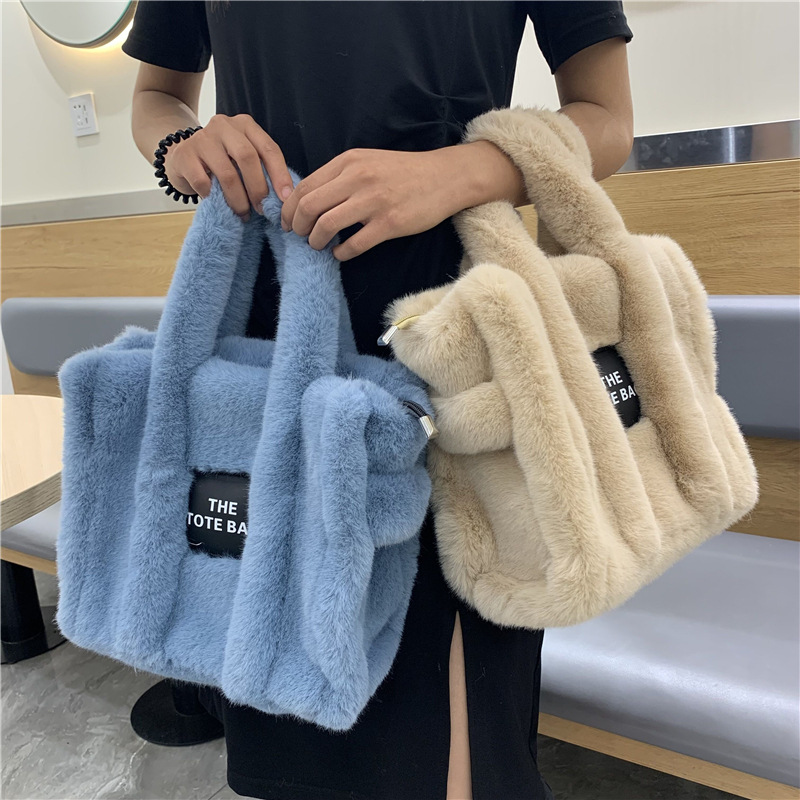 Winter Women Faux Fur  Plush T - Women'S Tote Bags Designer 评论和价格