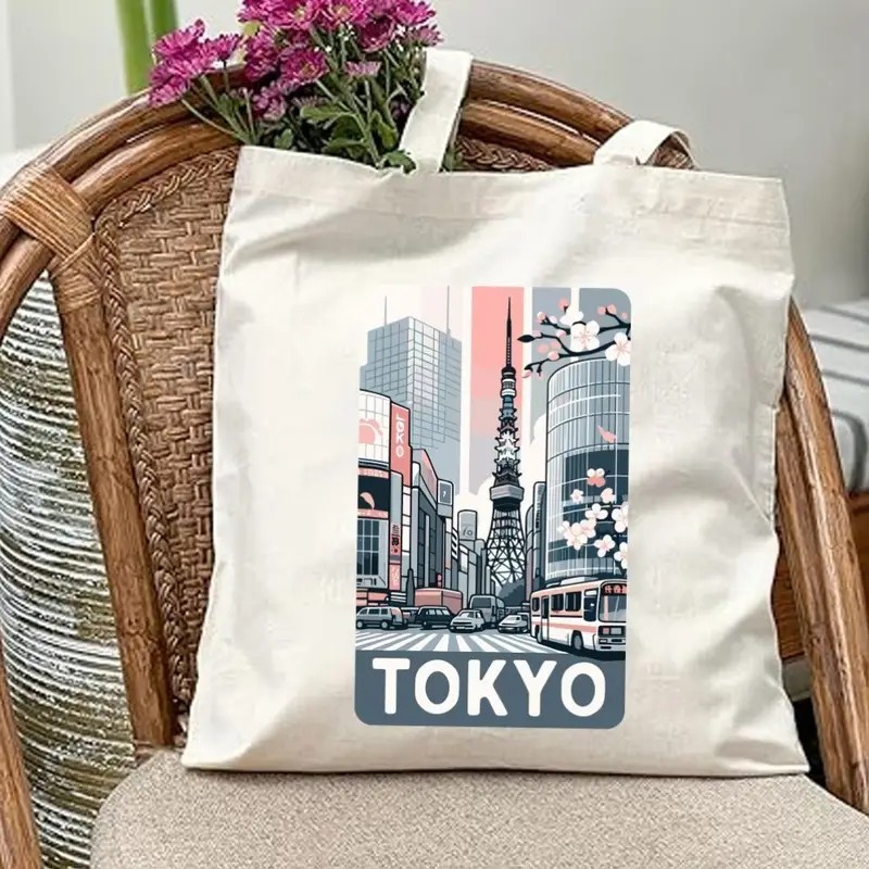 Aesthetic Tokyo Cityscape Canv - Women'S Japanese Bags 评论和价格