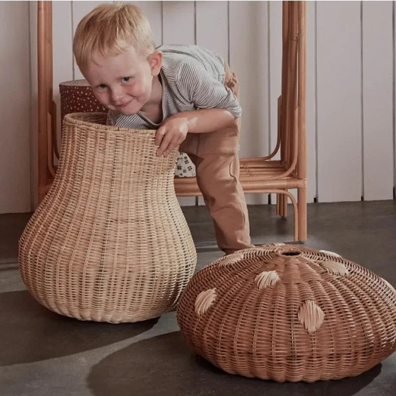 Nordic Wind Rattan Woven Mushr - Basket Bag Wicker 评论和价格