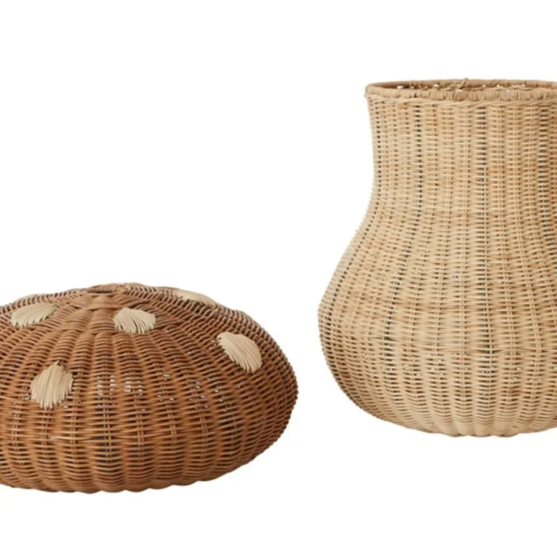 Nordic Wind Rattan Woven Mushr - Basket Bag Wicker 评论和价格