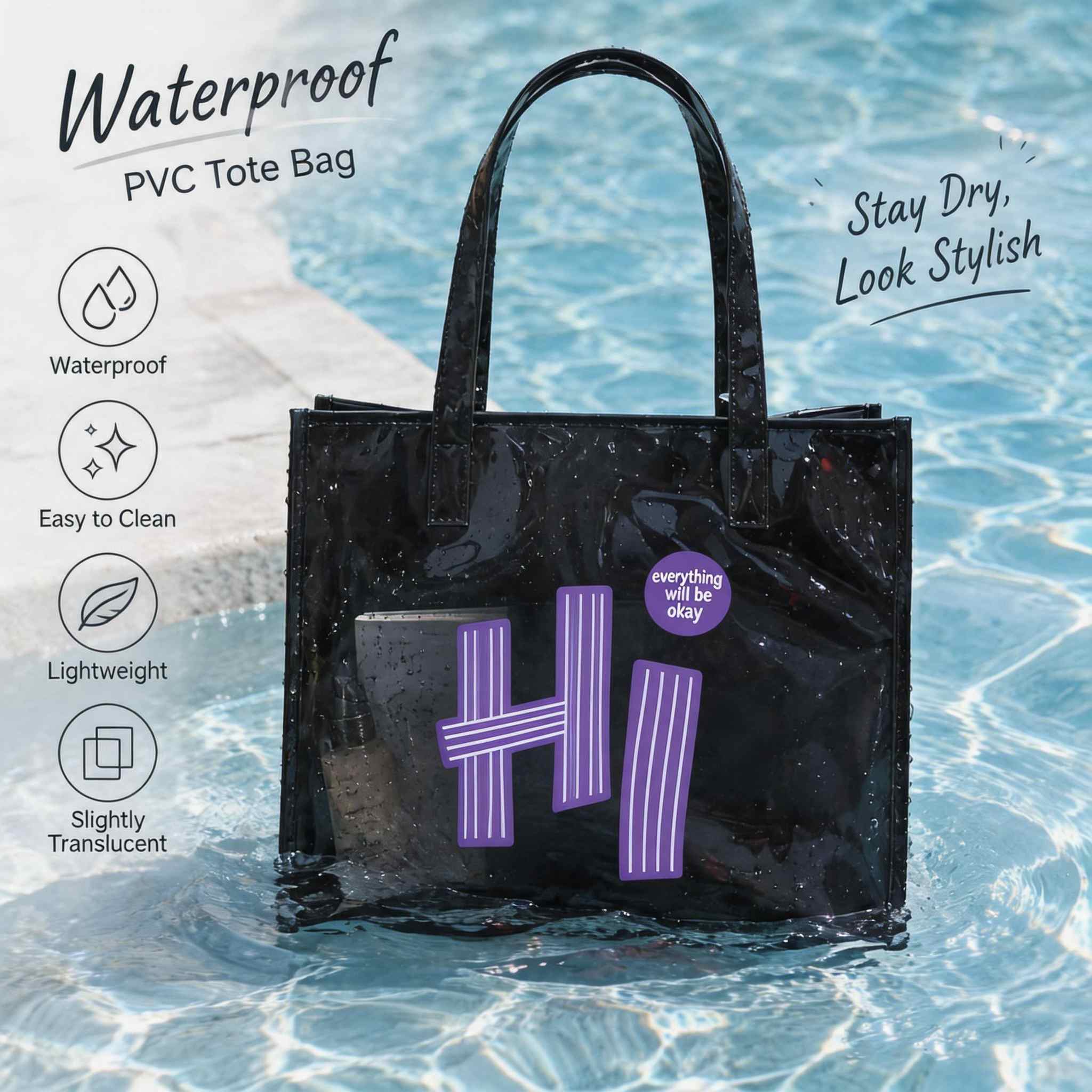 Women Transparent PVC Tote Wat - Women Bags Lv 评论和价格