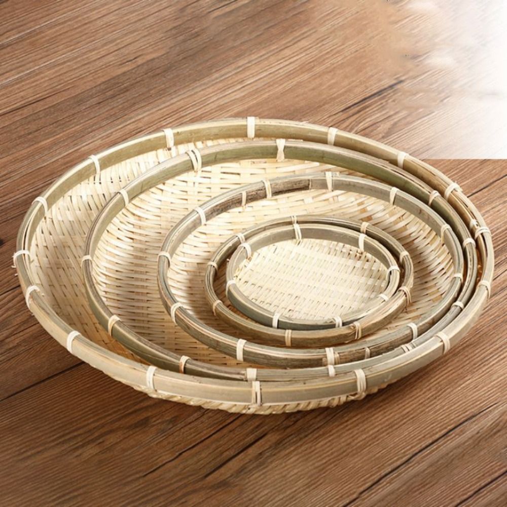 Handmade Woven Bamboo Tray Bam - Basket Bag Wicker 评论和价格