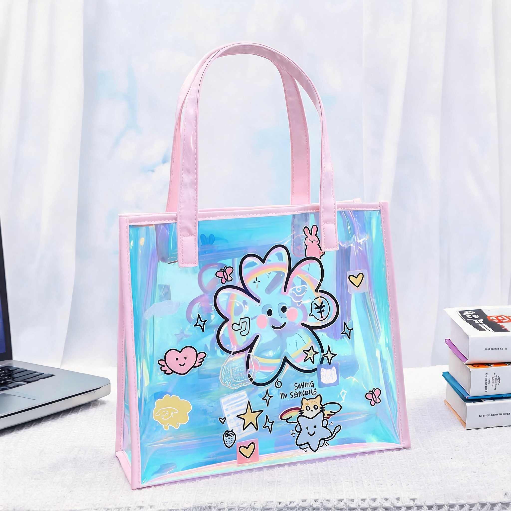 Women Holographic Clear Tote B - Women Bags Lv 评论和价格