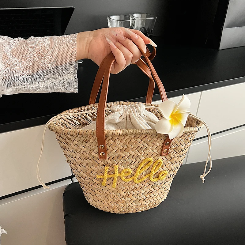 Casual Wicker Woven Basket Bag - Basket Bag Wicker 评论和价格