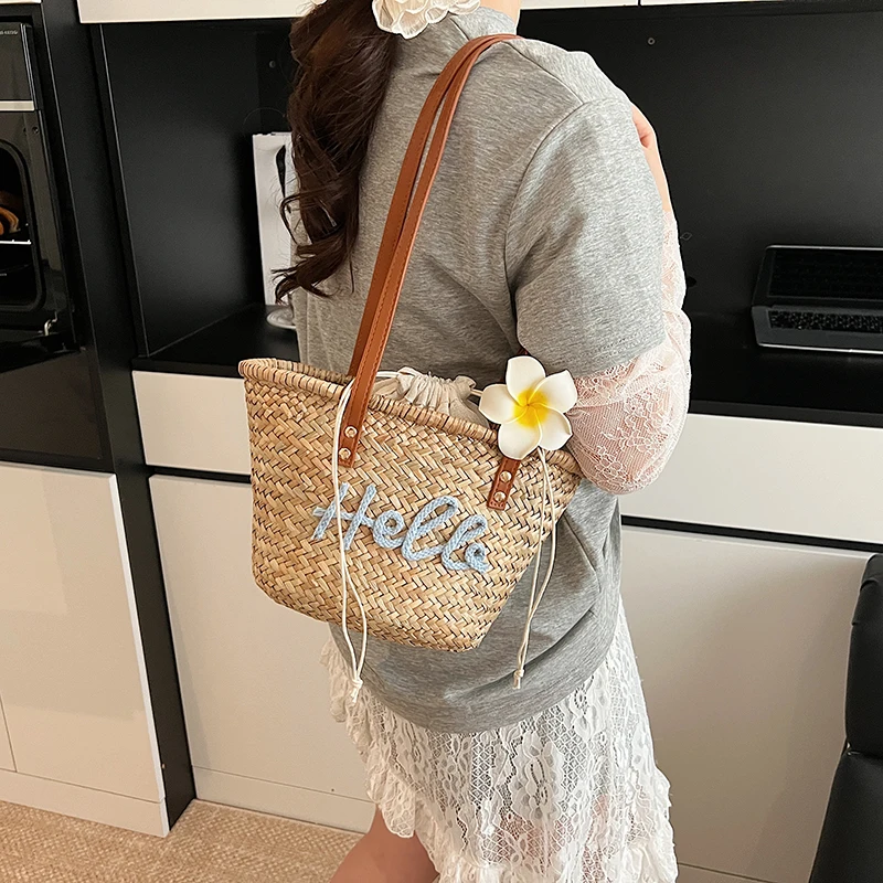 Casual Wicker Woven Basket Bag - Basket Bag Wicker 评论和价格